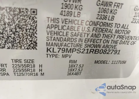 2024 Chevrolet Trailblazer Fwd Lt from USA, damaged, VIN KL79MPS21RB082791